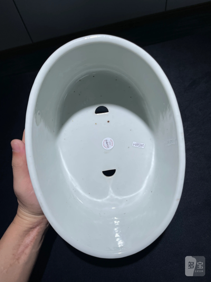 民国 墨彩山水纹花盆一对 - 图19